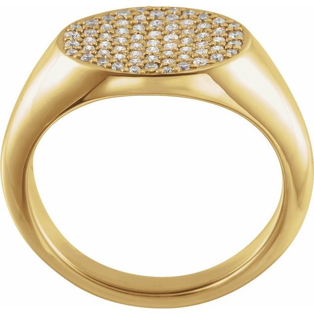 14K Yellow 1/4 CTW Diamond Pavé Ring Size 3