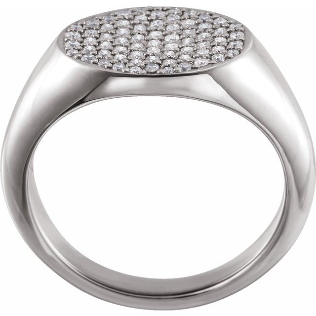 14K White 1/4 CTW Diamond Pavé Ring Size 3
