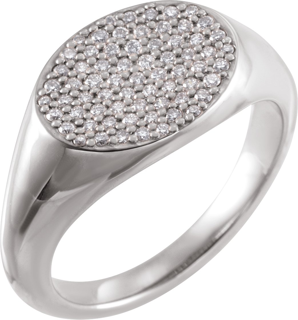 14K White 1/3 CTW Diamond Pavé Ring Size 7