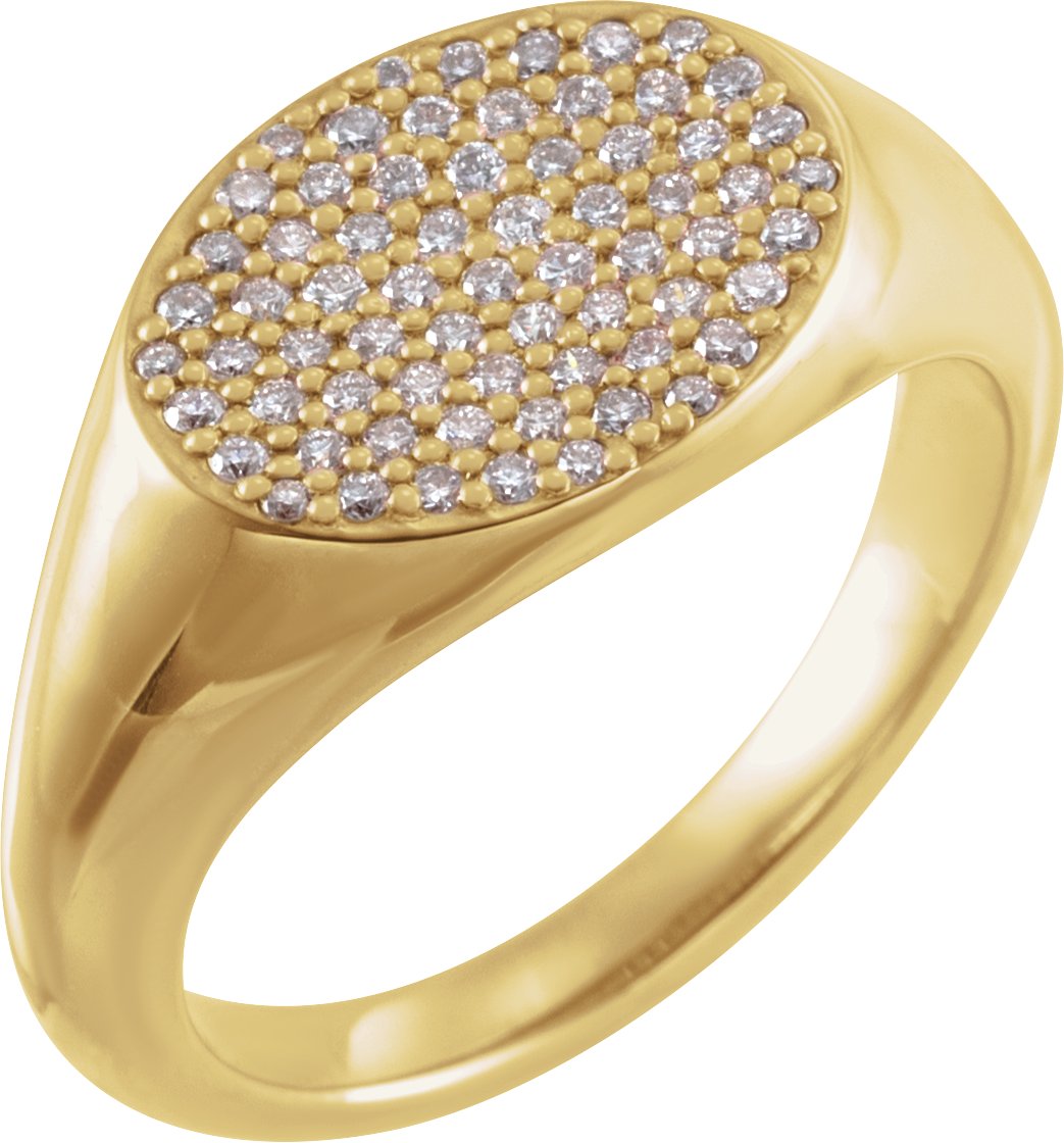 14K Yellow 1/4 CTW Diamond Pavé Ring Size 3