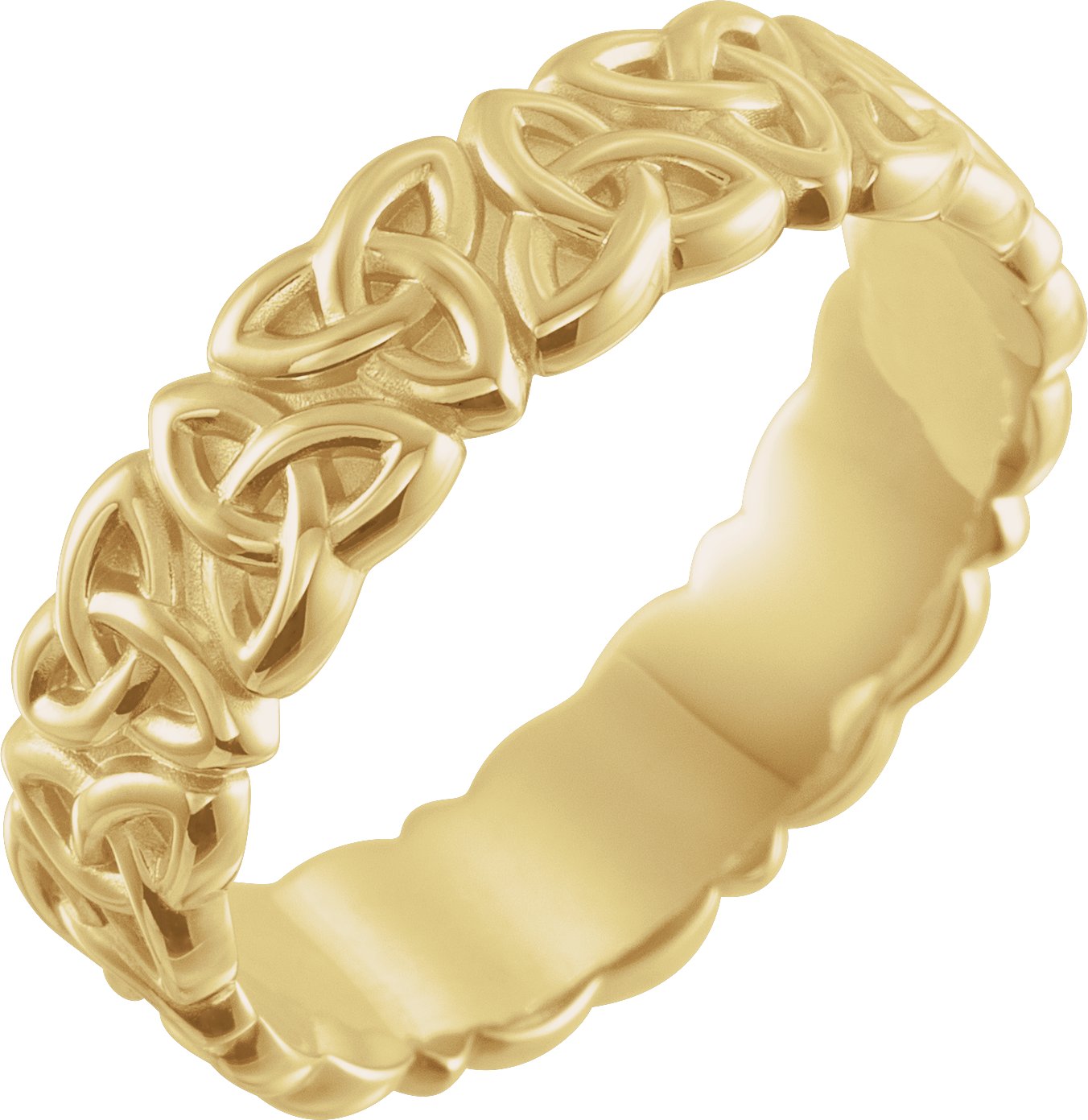 14K Yellow 6 mm Celtic-Inspired Band Size 10