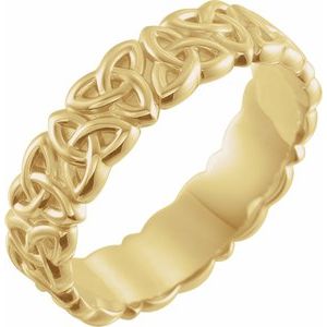 14K Yellow 6 mm Celtic-Inspired Band Size 10
