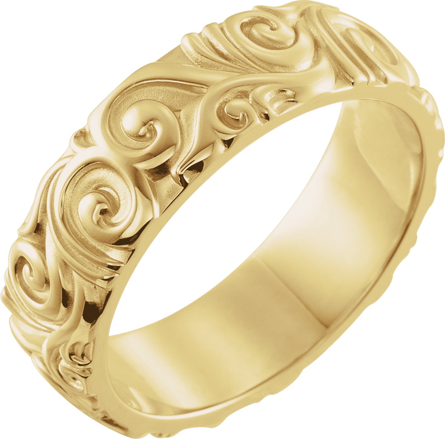 14K Yellow 6 mm Sculptural Band Size 7