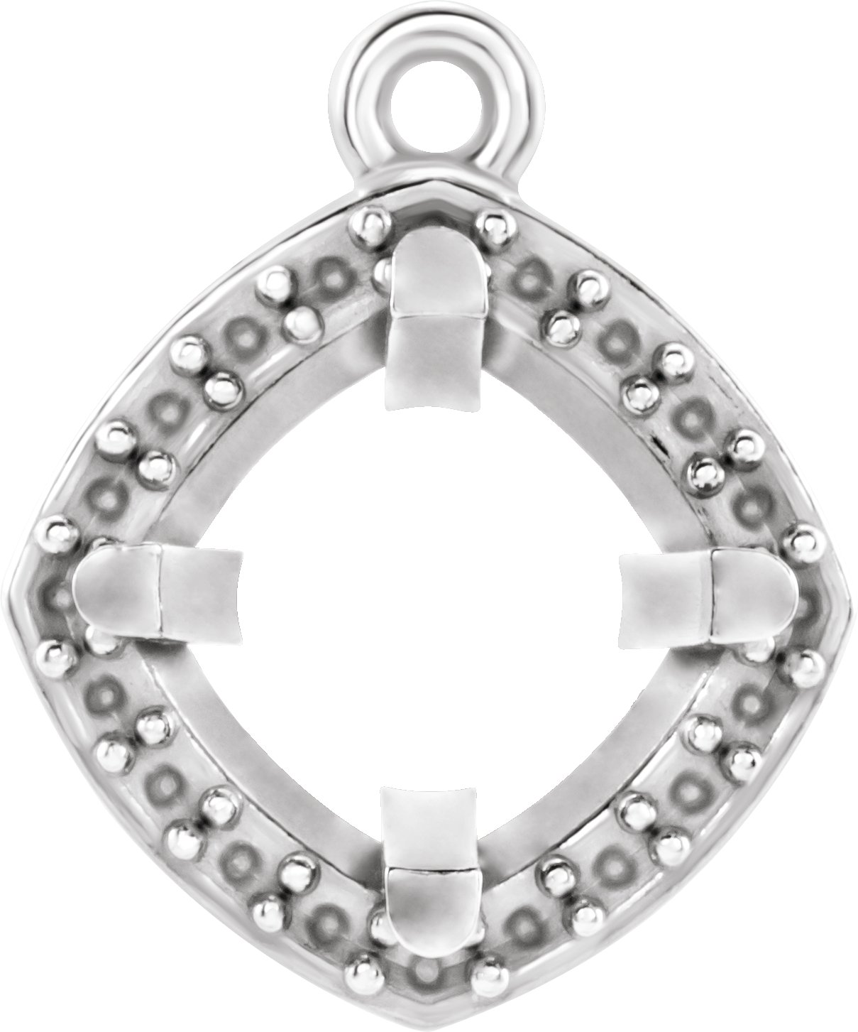 Round 4-Prong Halo-Style Dangle