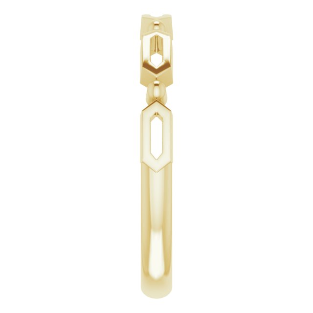 14K Yellow Stackable Geometric Ring 
