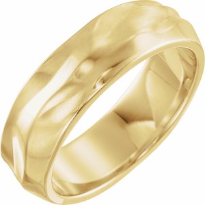 14K Yellow 6 mm Textured Band Size 8.5