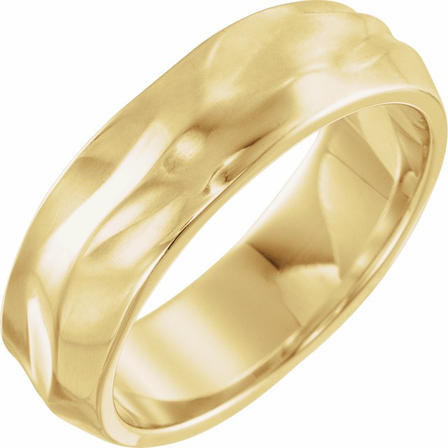 14K Yellow 6 mm Textured Band Size 10