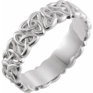 Sterling Silver 6 mm Celtic-Inspired Band Size 9.5