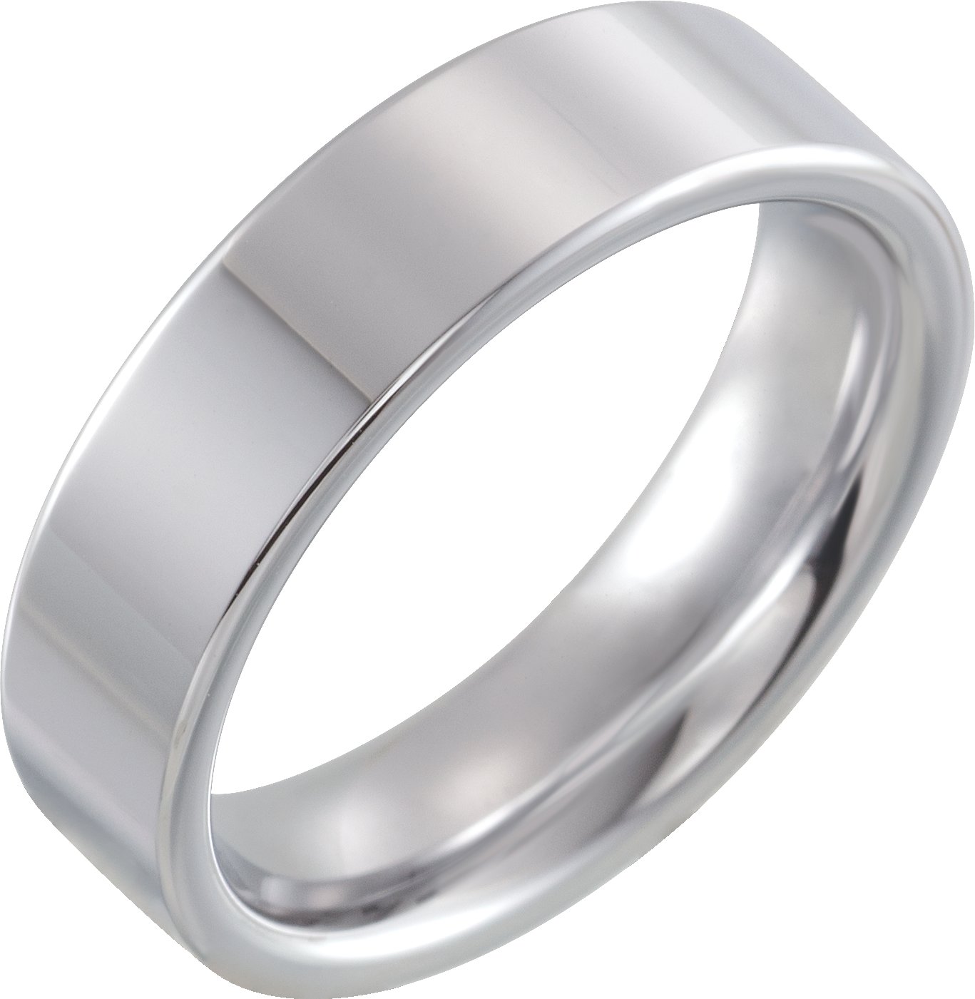 White Tungsten 6 mm Flat Band Size 10