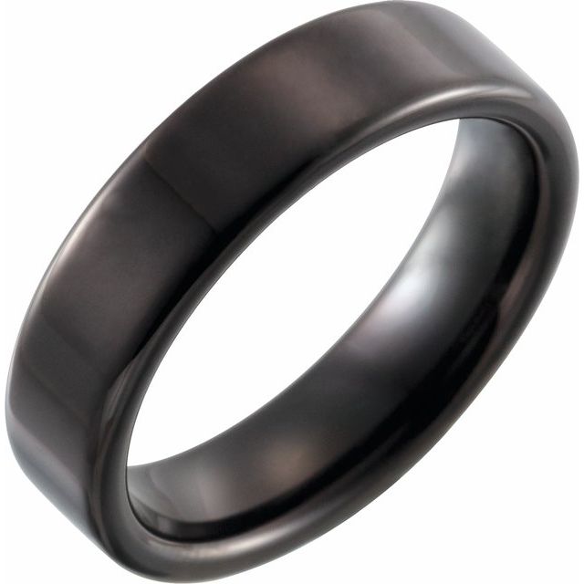 Black PVD Tungsten 6 mm Flat Band Size 9.5