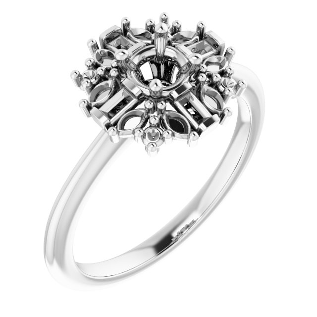 Halo-Style Art Deco Engagement Ring