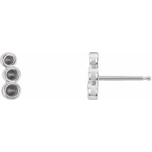 Sterling Silver Petite Three-Stone Ear Climber Mounting