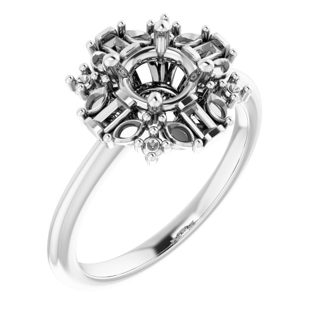 Halo-Style Art Deco Engagement Ring