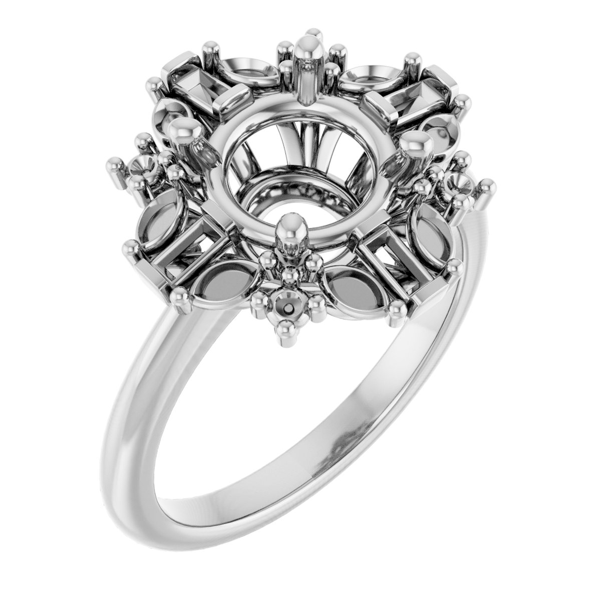 Halo-Style Art Deco Engagement Ring