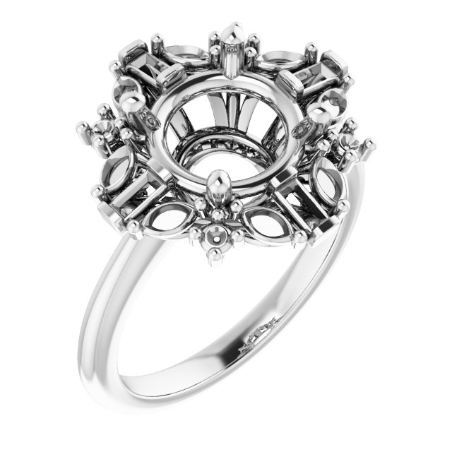 Halo-Style Art Deco Engagement Ring