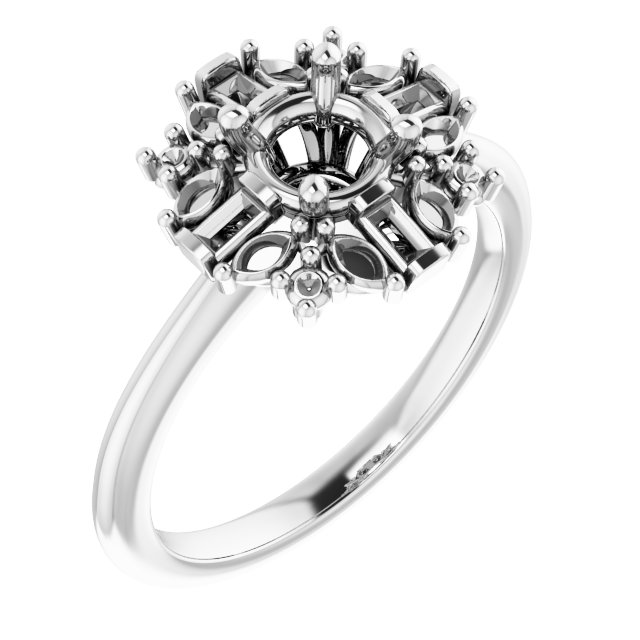 Halo-Style Art Deco Engagement Ring