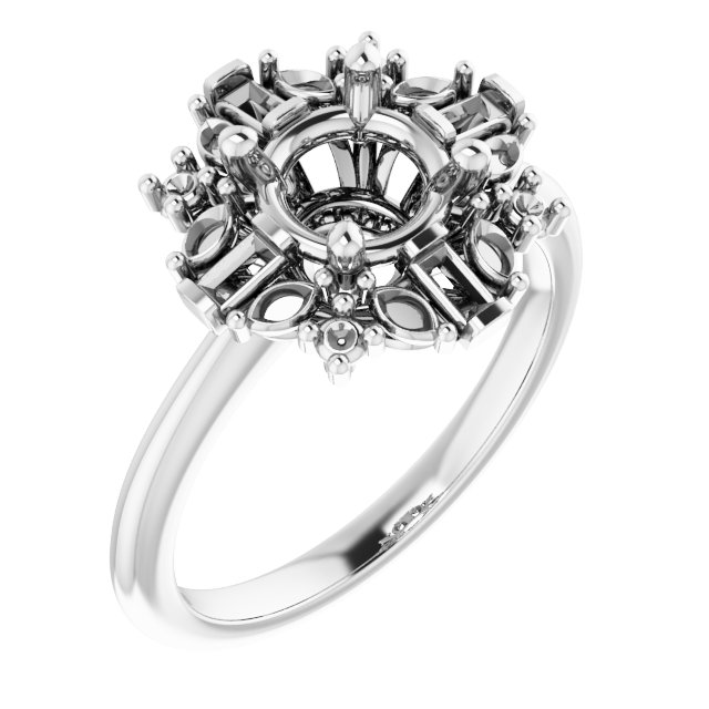 Halo-Style Art Deco Engagement Ring