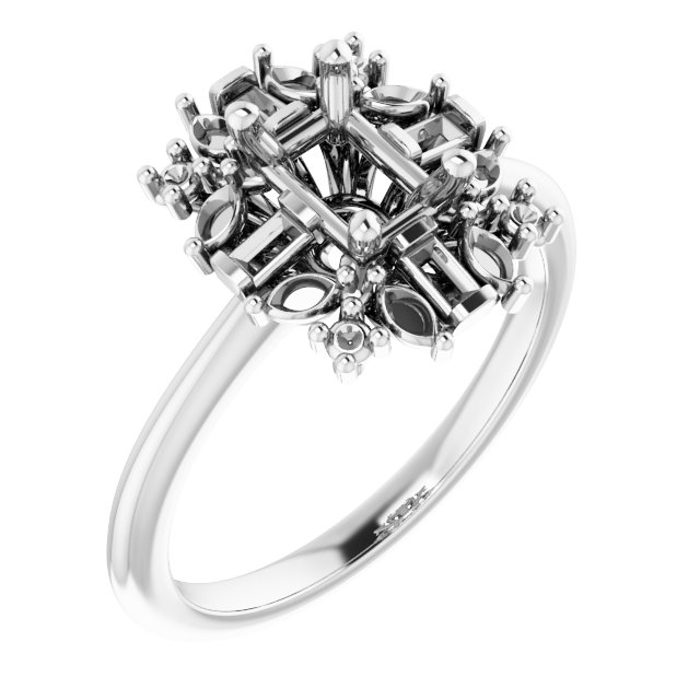 Halo-Style Art Deco Engagement Ring