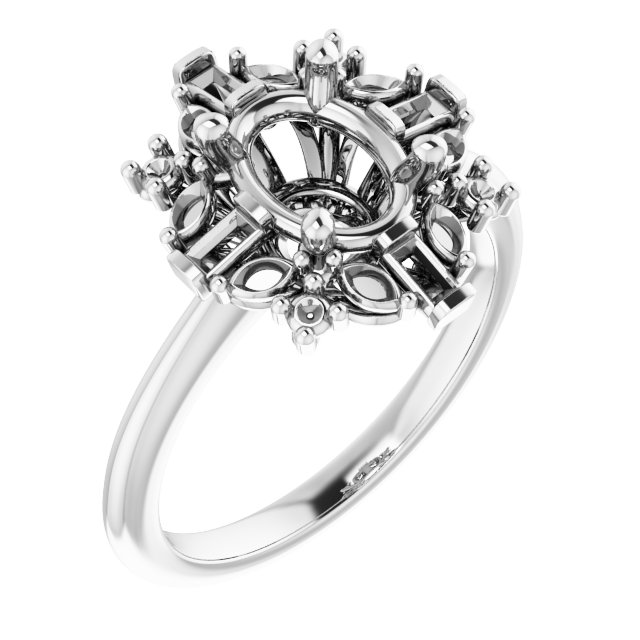 Halo-Style Art Deco Engagement Ring
