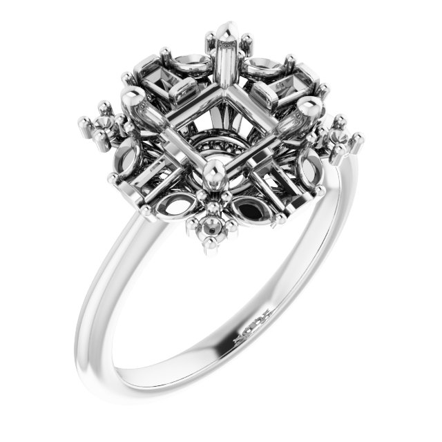 Halo-Style Art Deco Engagement Ring