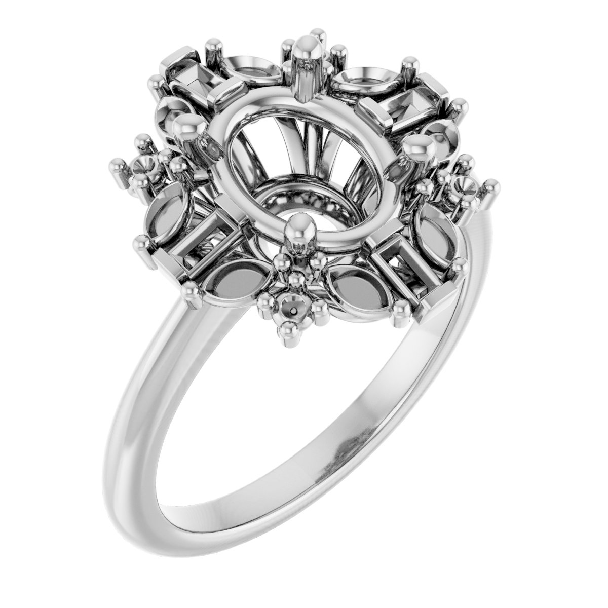 Halo-Style Art Deco Engagement Ring