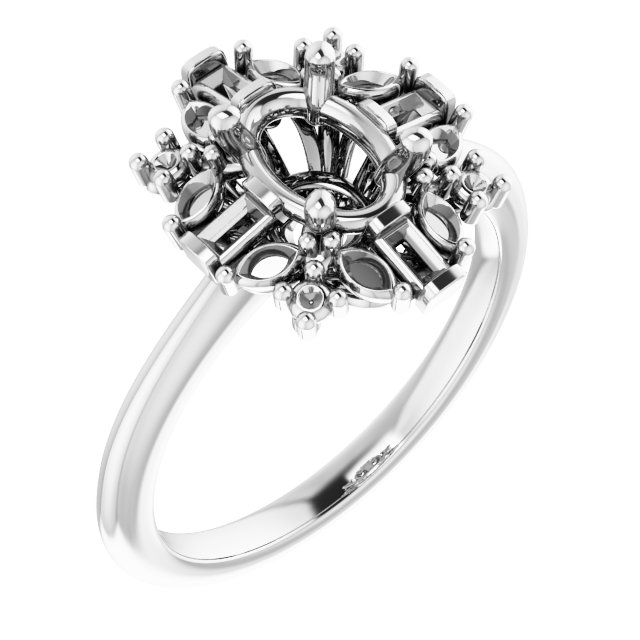 Halo-Style Art Deco Engagement Ring