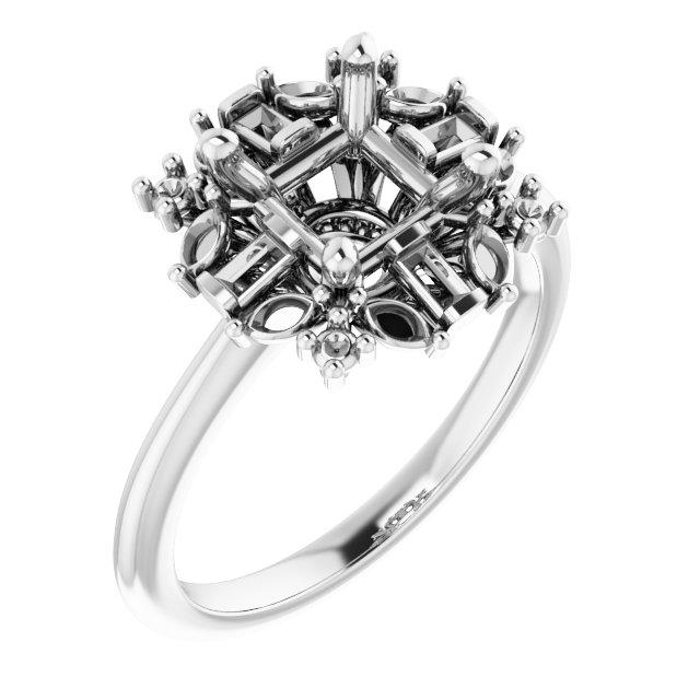 Halo-Style Art Deco Engagement Ring