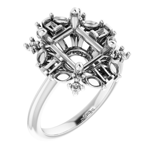 Halo-Style Art Deco Engagement Ring