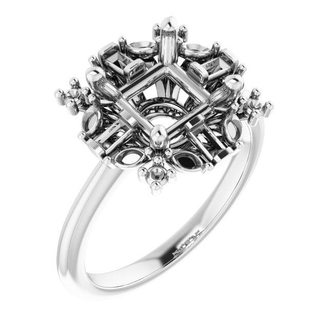 Halo-Style Art Deco Engagement Ring