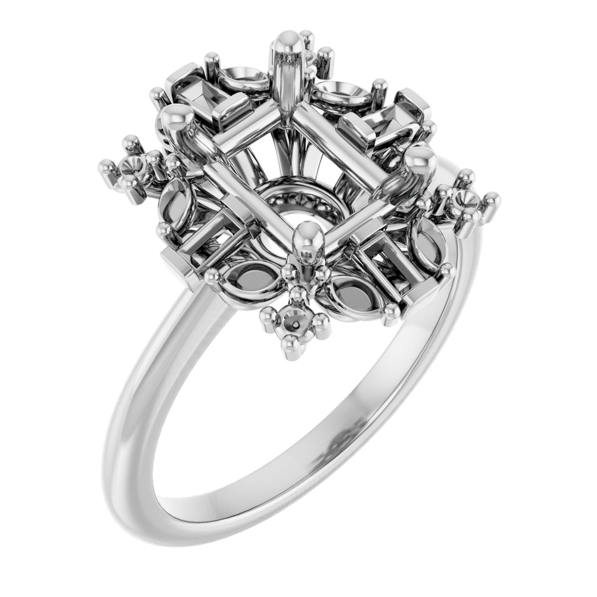 Halo-Style Art Deco Engagement Ring