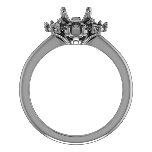 9x7 mm Emerald Engagement Ring Mounting view 2