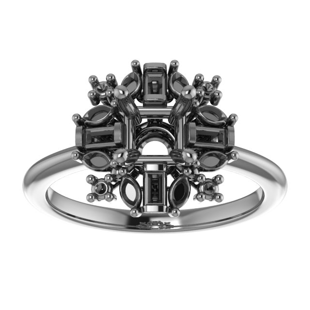 9x7 mm Emerald Engagement Ring Mounting view 3