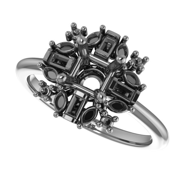 9x7 mm Emerald Engagement Ring Mounting view 5