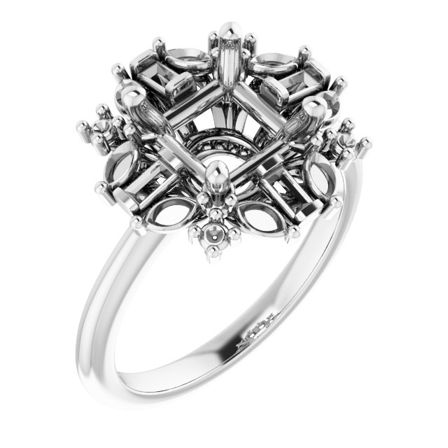 Halo-Style Art Deco Engagement Ring