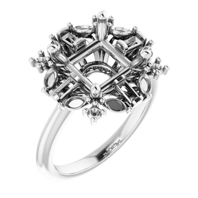 Halo-Style Art Deco Engagement Ring