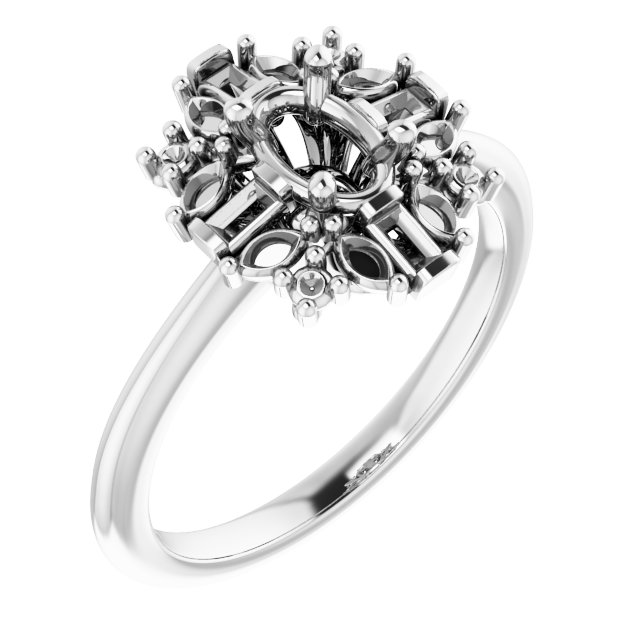 Halo-Style Art Deco Engagement Ring