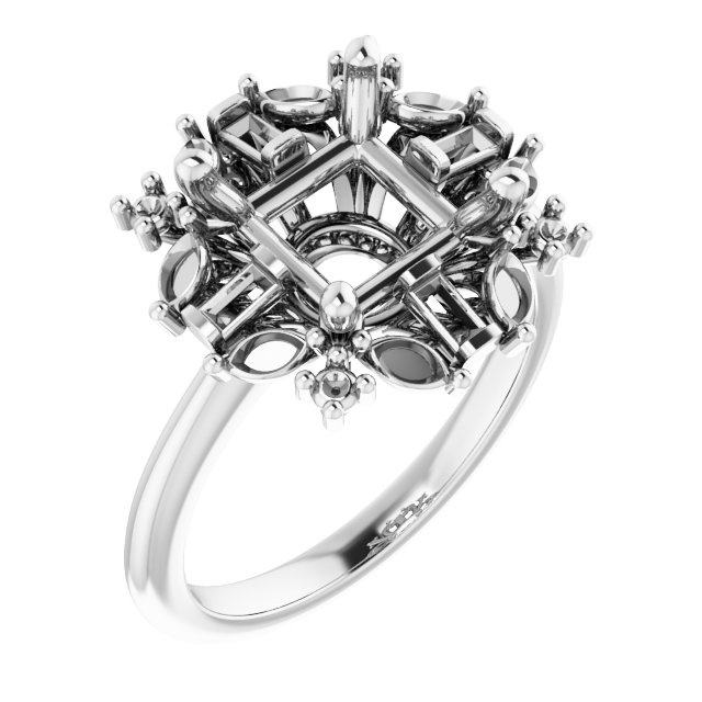 Halo-Style Art Deco Engagement Ring