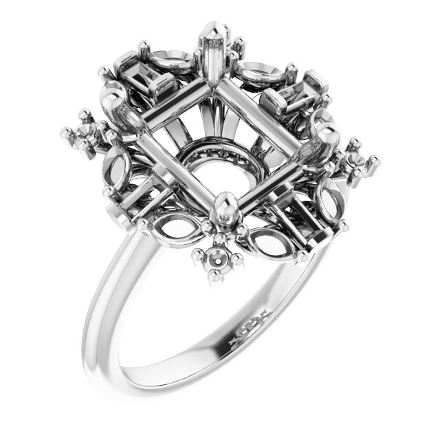 Halo-Style Art Deco Engagement Ring