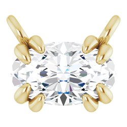 Double Claw-Prong Solitaire Necklace or Center
