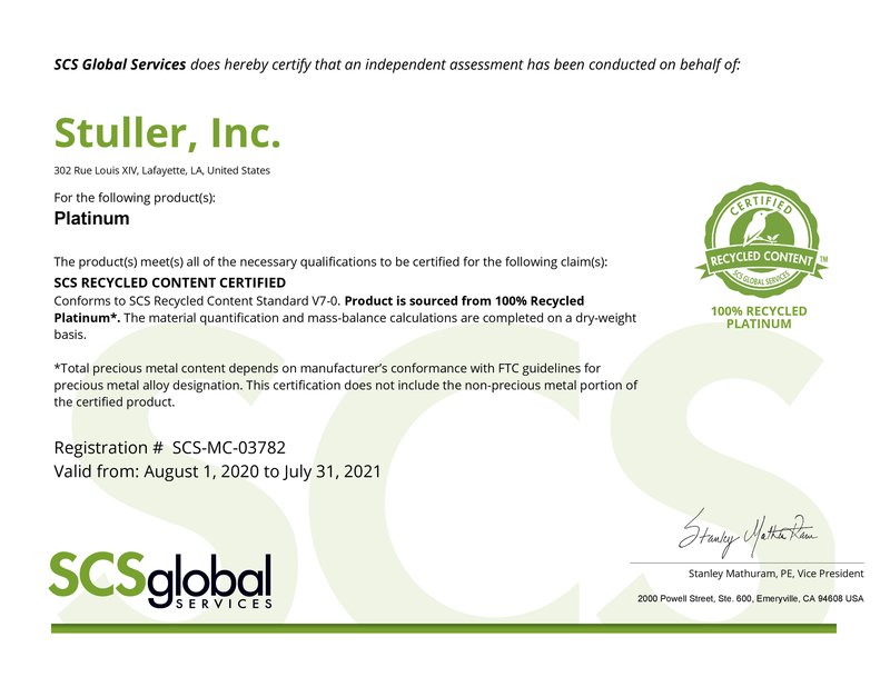 SCS Platinum Certificate