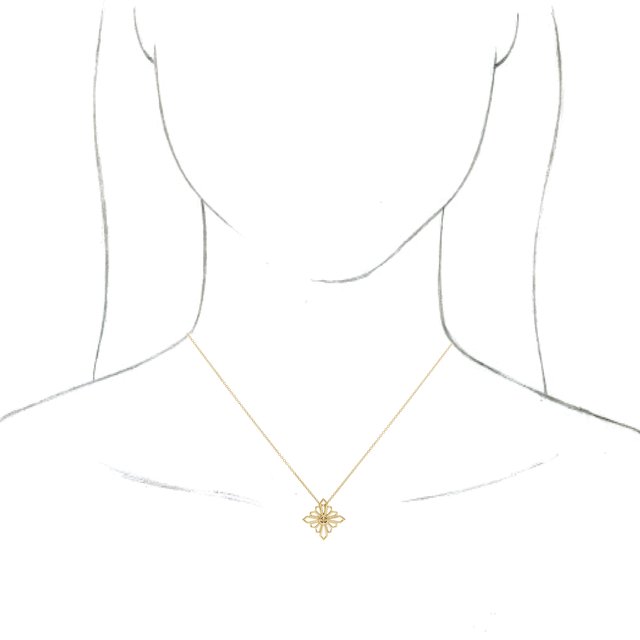 14K Yellow Vintage-Inspired Geometric 16-18 Necklace