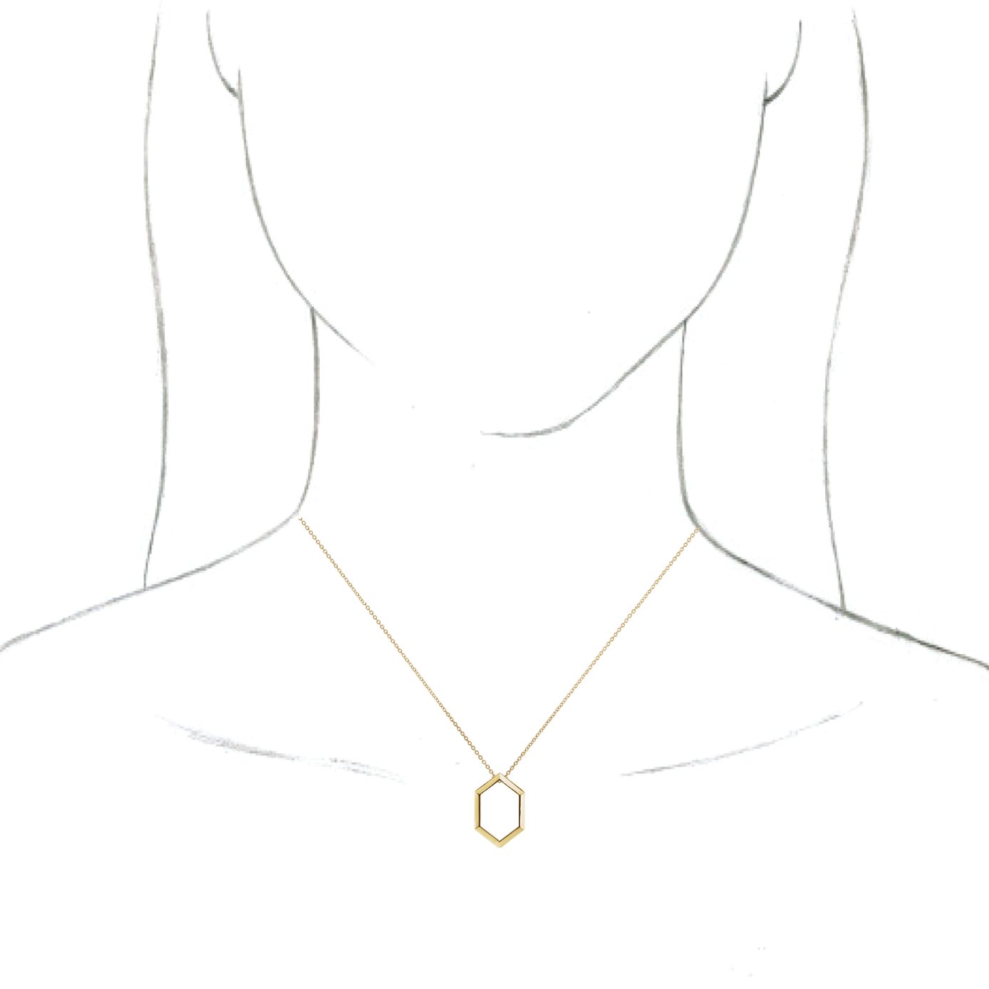 14K Yellow Geometric 16-18 Necklace