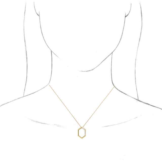 14K Yellow Geometric 16-18 Necklace