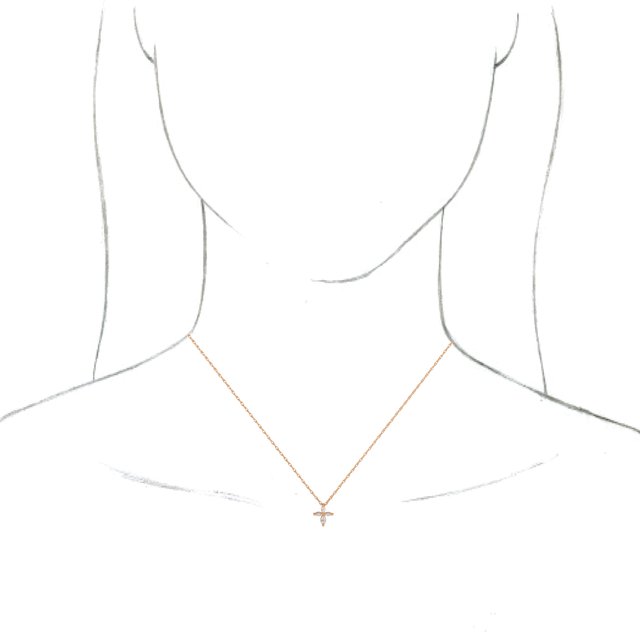 14K Rose 1/6 CTW Natural Diamond Cross 18 Necklace