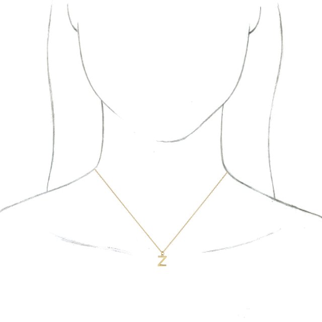 14K Yellow Initial Z Dangle 18 Necklace