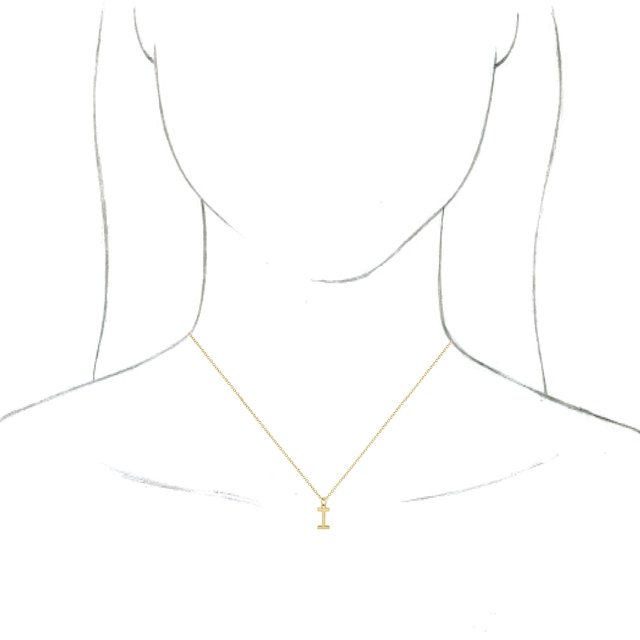 14K Yellow Initial I Dangle 18 Necklace