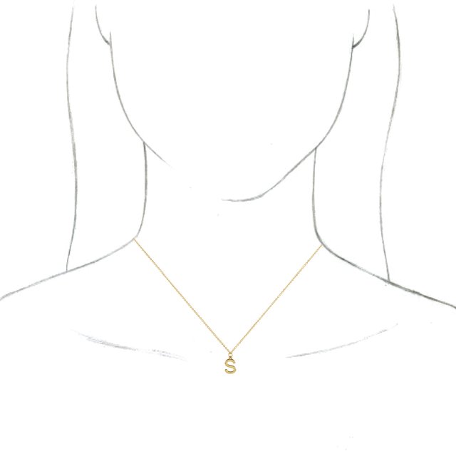 14K Yellow Initial S Dangle 18 Necklace