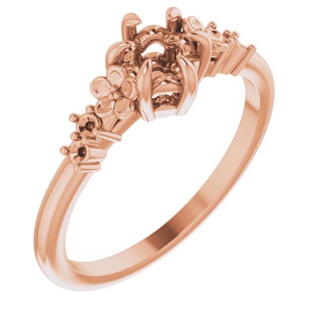 Accented Floral Engagement Ring or Band