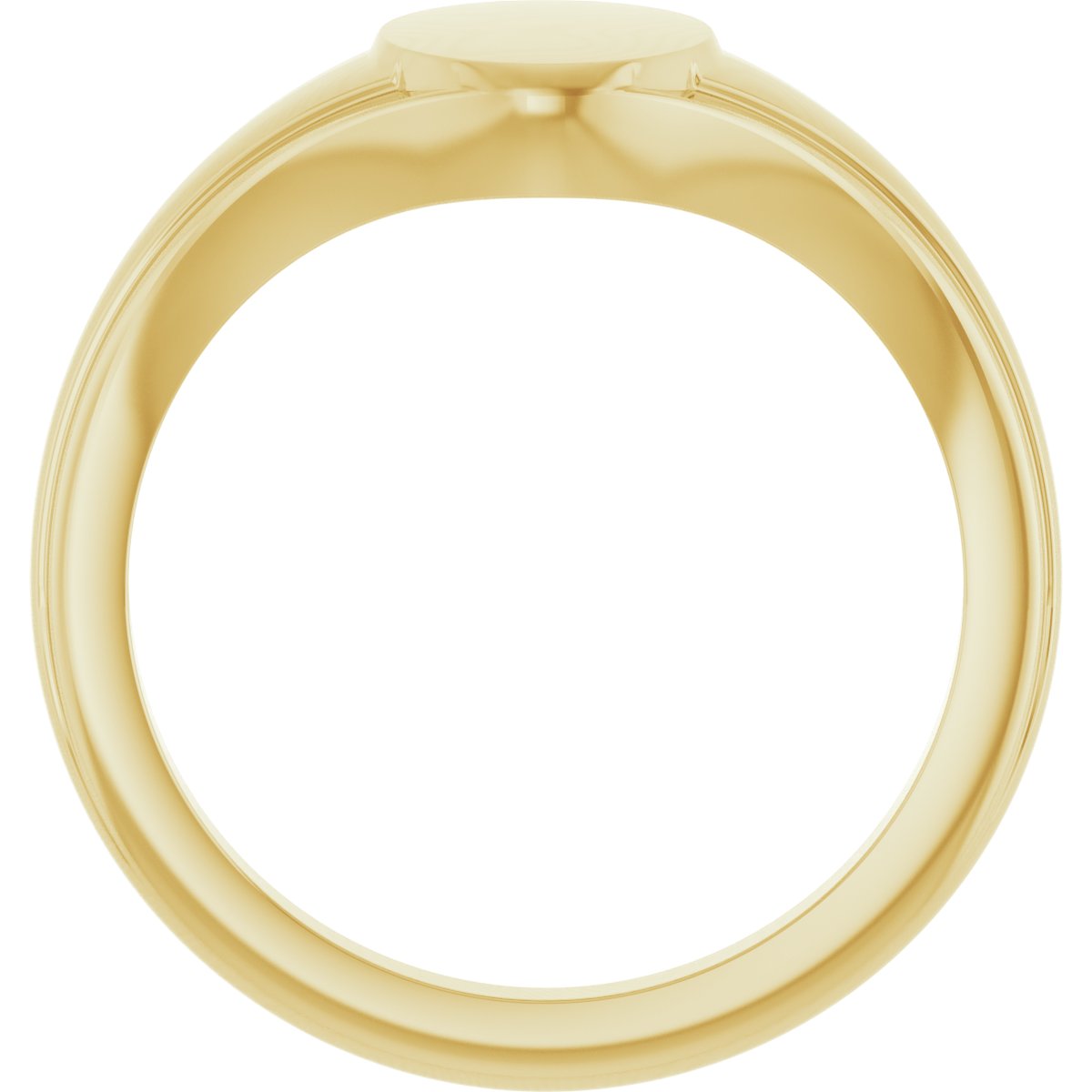 14K Yellow 10.4x7.1 mm Oval Fluted Signet Ring