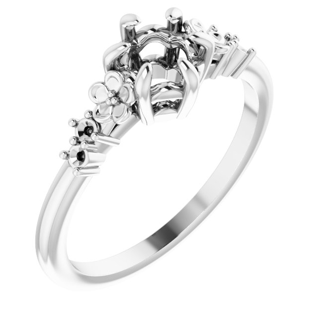 Accented Floral Engagement Ring or Band